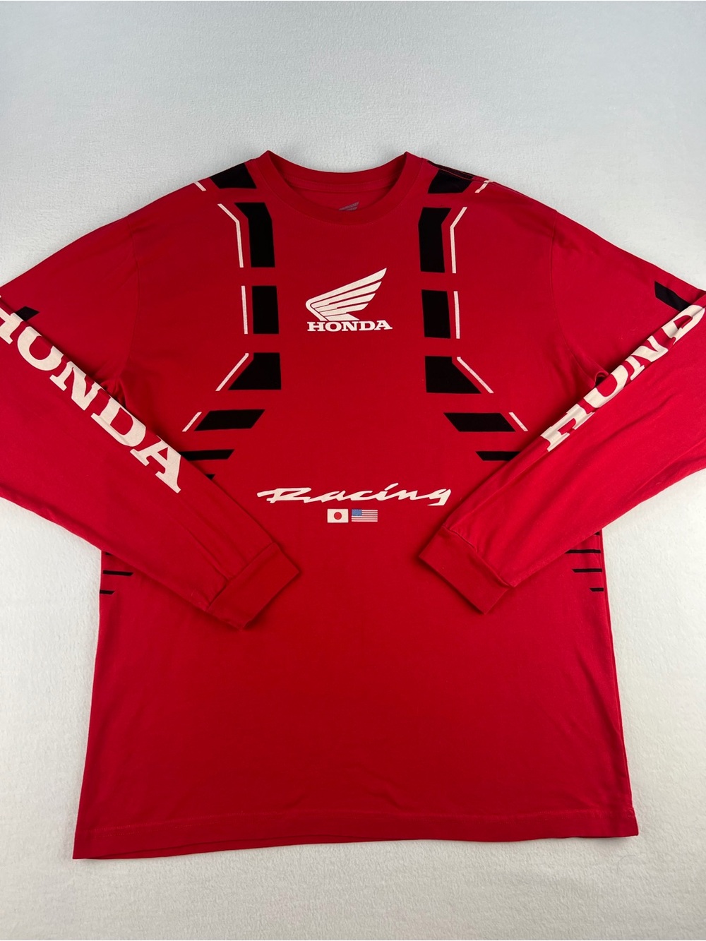 Honda Red Crewneck Tee with Wing Logo